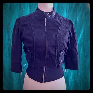 sz M XOXO jacket shrt slv w zips heckin #CUTE